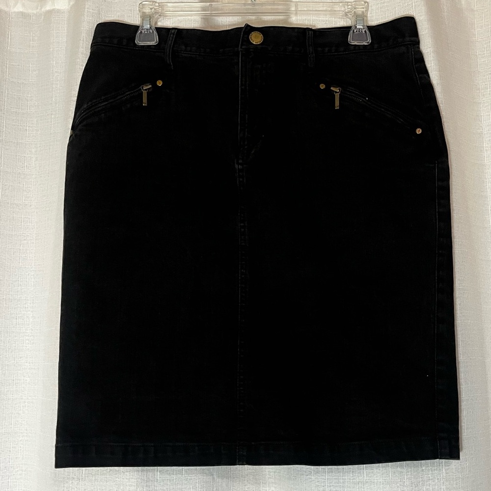Lauren Jean Co (LRL) | Black Zipper Pocket Denim Skirt